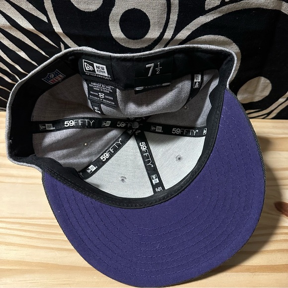 Baltimore Ravens New Era 7 1/2 Grey Purple Fitted Hat - Picture 5 of 5